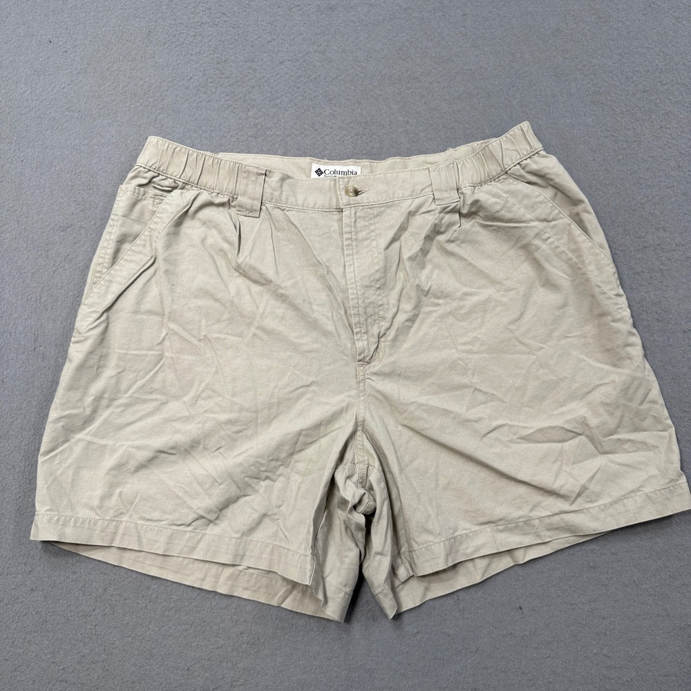 Columbia Shorts Men's 38 Tan Khaki Cotton Loose Fit Hiking Outdoor Lightweight